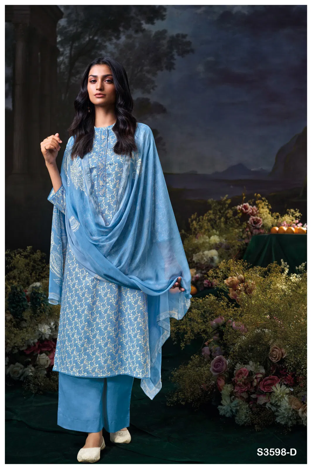 Fiora By Ganga Cotton Printed Embroidered Salwar Suit  Wholesale Suppliers In Mumbai